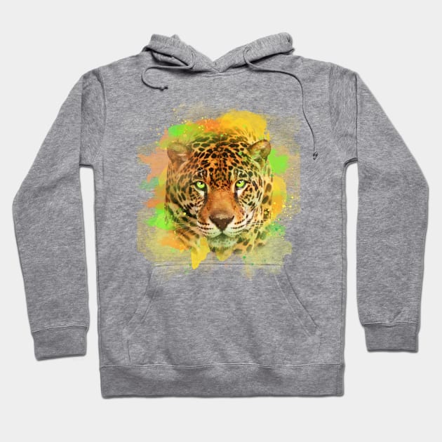 Green and Orange Jaguar Hoodie by RosegoldDreams